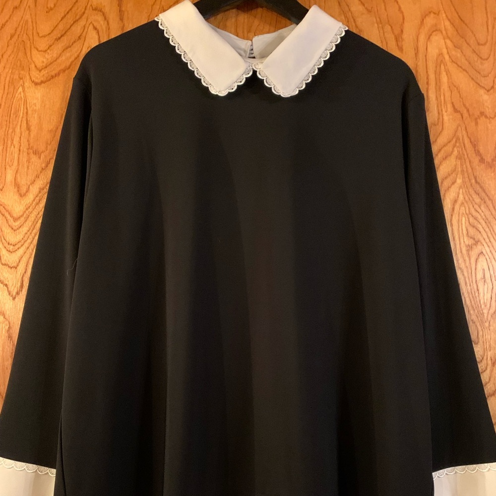 Karl Lagerfeld Black Blouse with White Trim